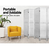 Room Dividers: Artiss 8 Panel Room Divider Screen 326x170cm Louver White