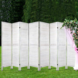 Room Dividers: Artiss 8 Panel Room Divider Screen 326x170cm Louver White