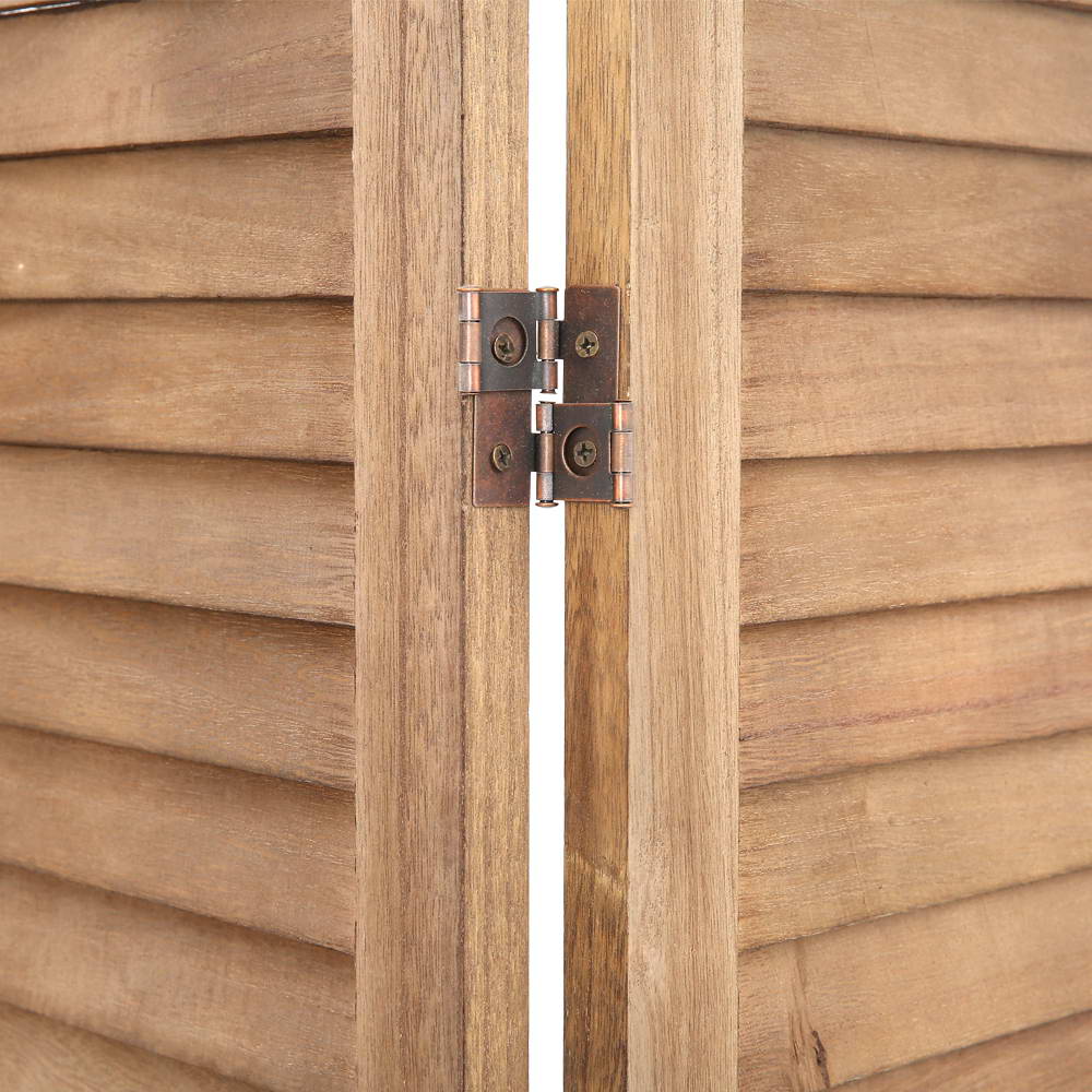 Room Dividers: Artiss 4 Panel Room Divider Screen 163x170cm Shelf Oak