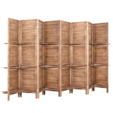 Room Dividers: Artiss 8 Panel Room Divider Screen 326x170cm Shelf Oak