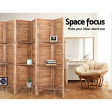 Room Dividers: Artiss 8 Panel Room Divider Screen 326x170cm Shelf Oak