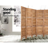 Room Dividers: Artiss 8 Panel Room Divider Screen 326x170cm Shelf Oak