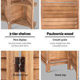 Room Dividers: Artiss 8 Panel Room Divider Screen 326x170cm Shelf Oak