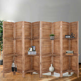 Room Dividers: Artiss 8 Panel Room Divider Screen 326x170cm Shelf Oak
