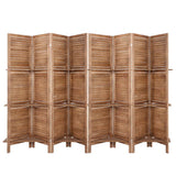 Room Dividers: Artiss 8 Panel Room Divider Screen 326x170cm Shelf Oak