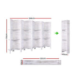 Room Dividers: Artiss 8 Panel Room Divider Screen 326x170cm Shelf White