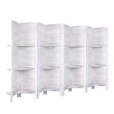 Room Dividers: Artiss 8 Panel Room Divider Screen 326x170cm Shelf White