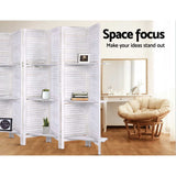Room Dividers: Artiss 8 Panel Room Divider Screen 326x170cm Shelf White