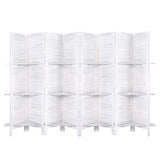 Room Dividers: Artiss 8 Panel Room Divider Screen 326x170cm Shelf White