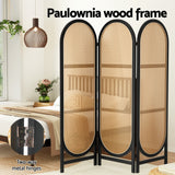 Room Dividers: Artiss 3 Panel Room Divider Screen 151x180cm Rattan Brown