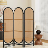Room Dividers: Artiss 3 Panel Room Divider Screen 151x180cm Rattan Brown
