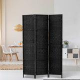 Room Dividers: Artiss 3 Panel Room Divider Screen 123x170cm Woven Black