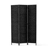 Room Dividers: Artiss 3 Panel Room Divider Screen 123x170cm Woven Black