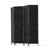 Artiss 4 Panel Room Divider Screen 163x170cm Woven Black