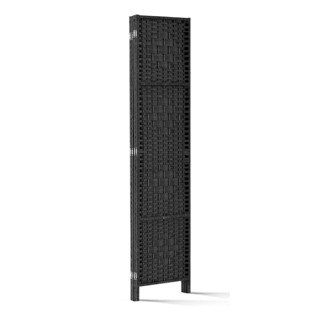 Room Dividers: Artiss 4 Panel Room Divider Screen 163x170cm Woven Black