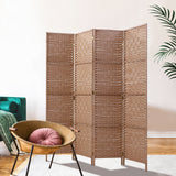 Artiss 4 Panel Room Divider Screen 163x170cm Woven Natural