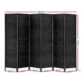 Artiss 6 Panel Room Divider Screen 245x170cm Woven Black