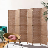 Room Dividers: Artiss 6 Panel Room Divider Screen 245x170cm Woven Natural