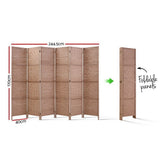 Room Dividers: Artiss 6 Panel Room Divider Screen 245x170cm Woven Natural