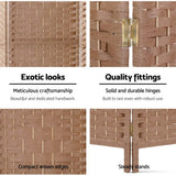 Room Dividers: Artiss 6 Panel Room Divider Screen 245x170cm Woven Natural