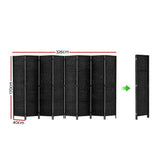 Room Dividers: Artiss 8 Panel Room Divider Screen 326x170cm Woven Black