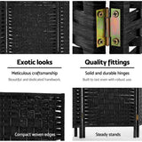 Room Dividers: Artiss 8 Panel Room Divider Screen 326x170cm Woven Black
