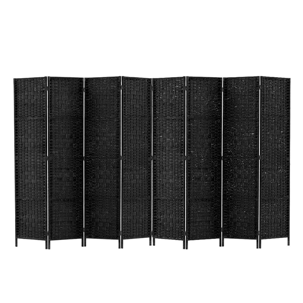 Room Dividers: Artiss 8 Panel Room Divider Screen 326x170cm Woven Black
