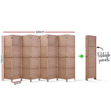 Room Dividers: Artiss 8 Panel Room Divider Screen 326x170cm Woven Natural
