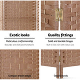 Room Dividers: Artiss 8 Panel Room Divider Screen 326x170cm Woven Natural