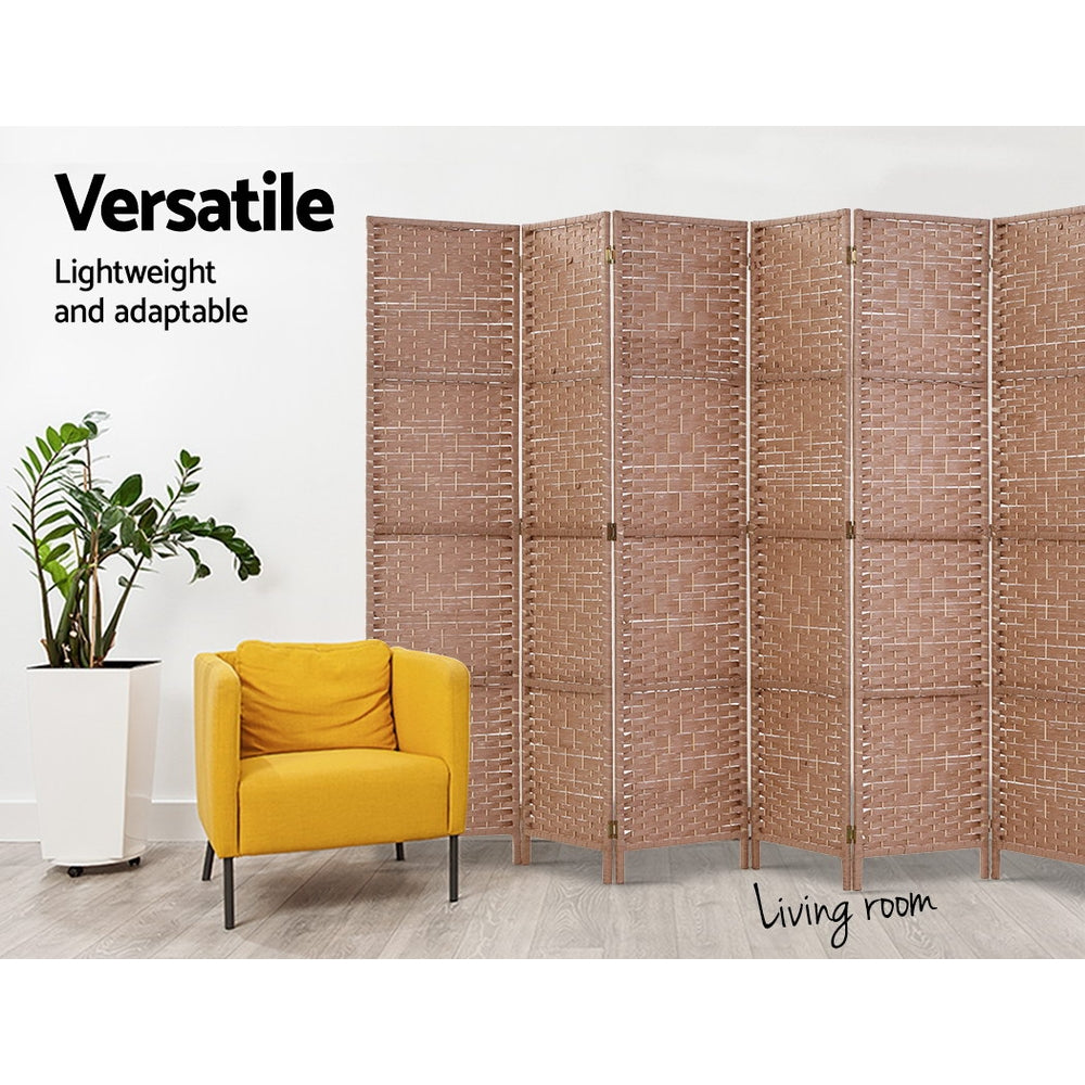 Room Dividers: Artiss 8 Panel Room Divider Screen 326x170cm Woven Natural