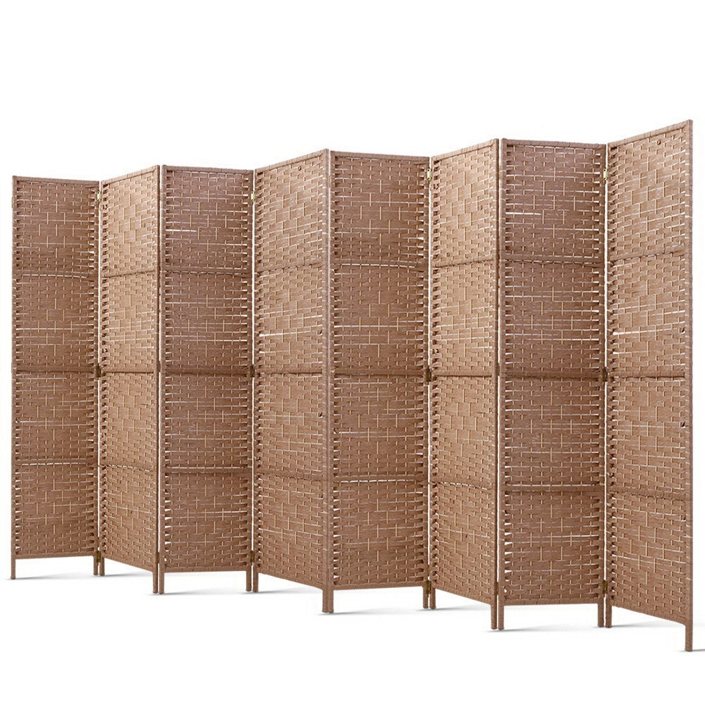 Room Dividers: Artiss 8 Panel Room Divider Screen 326x170cm Woven Natural
