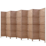 Room Dividers: Artiss 8 Panel Room Divider Screen 326x170cm Woven Natural