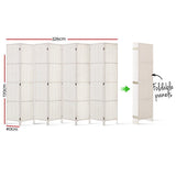 Room Dividers: Artiss 8 Panel Room Divider Screen 326x170cm Woven White