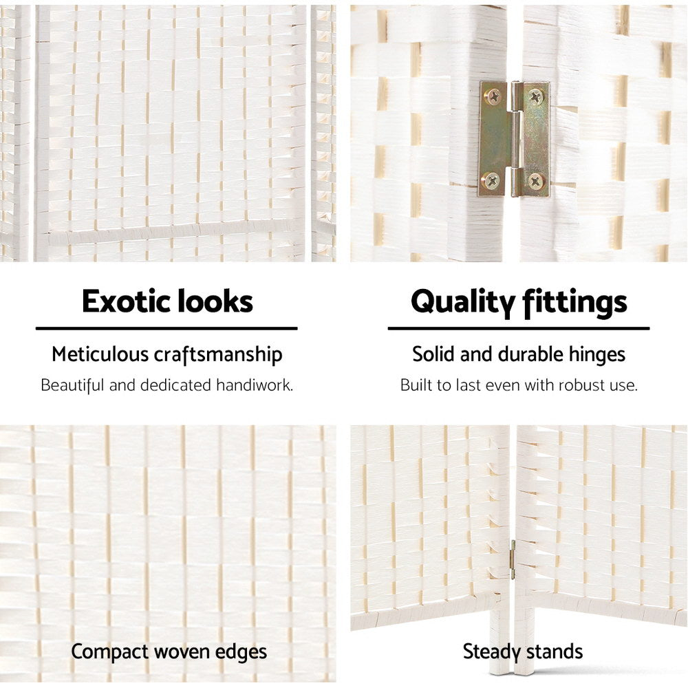 Room Dividers: Artiss 8 Panel Room Divider Screen 326x170cm Woven White