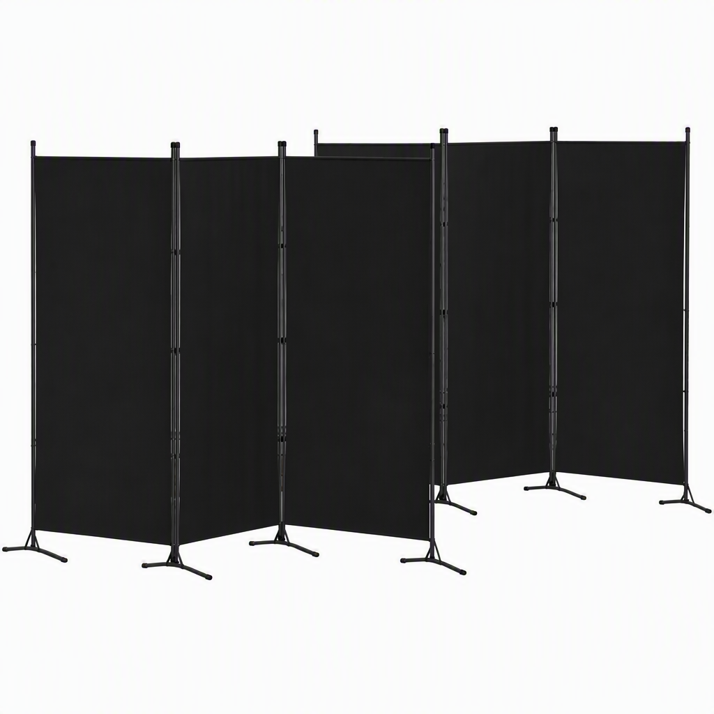 Artiss 3 Panel Room Divider Set of 2 Folding Privacy Screen Fabric Room Separator Partition Black