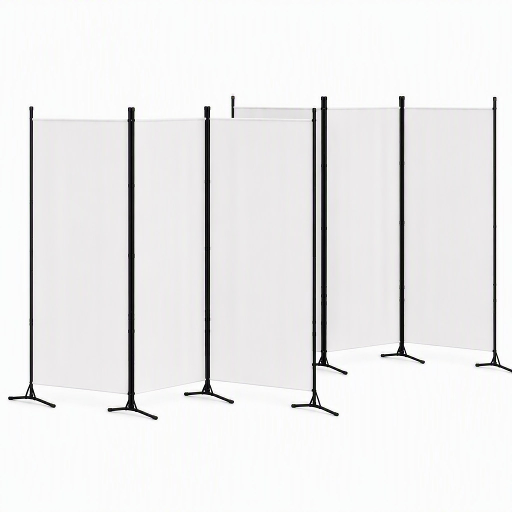 Artiss 3 Panel Room Divider Set of 2 Folding Privacy Screen Fabric Room Separator Partition White