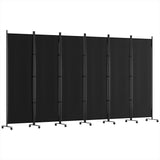 Artiss 6 Panel Room Divider Screen 323cm Wheel Fabric Black