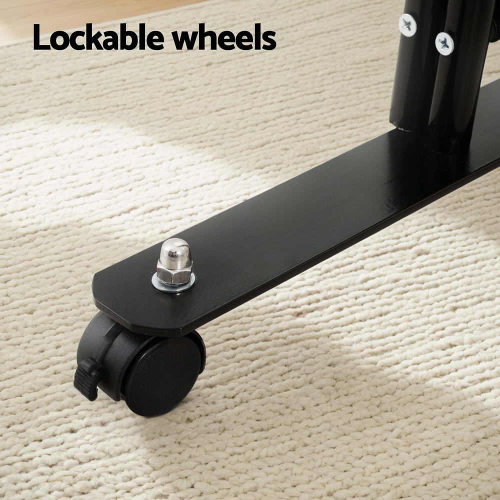 Room Dividers: Artiss 6 Panel Room Divider Screen 323cm Wheel Fabric Black
