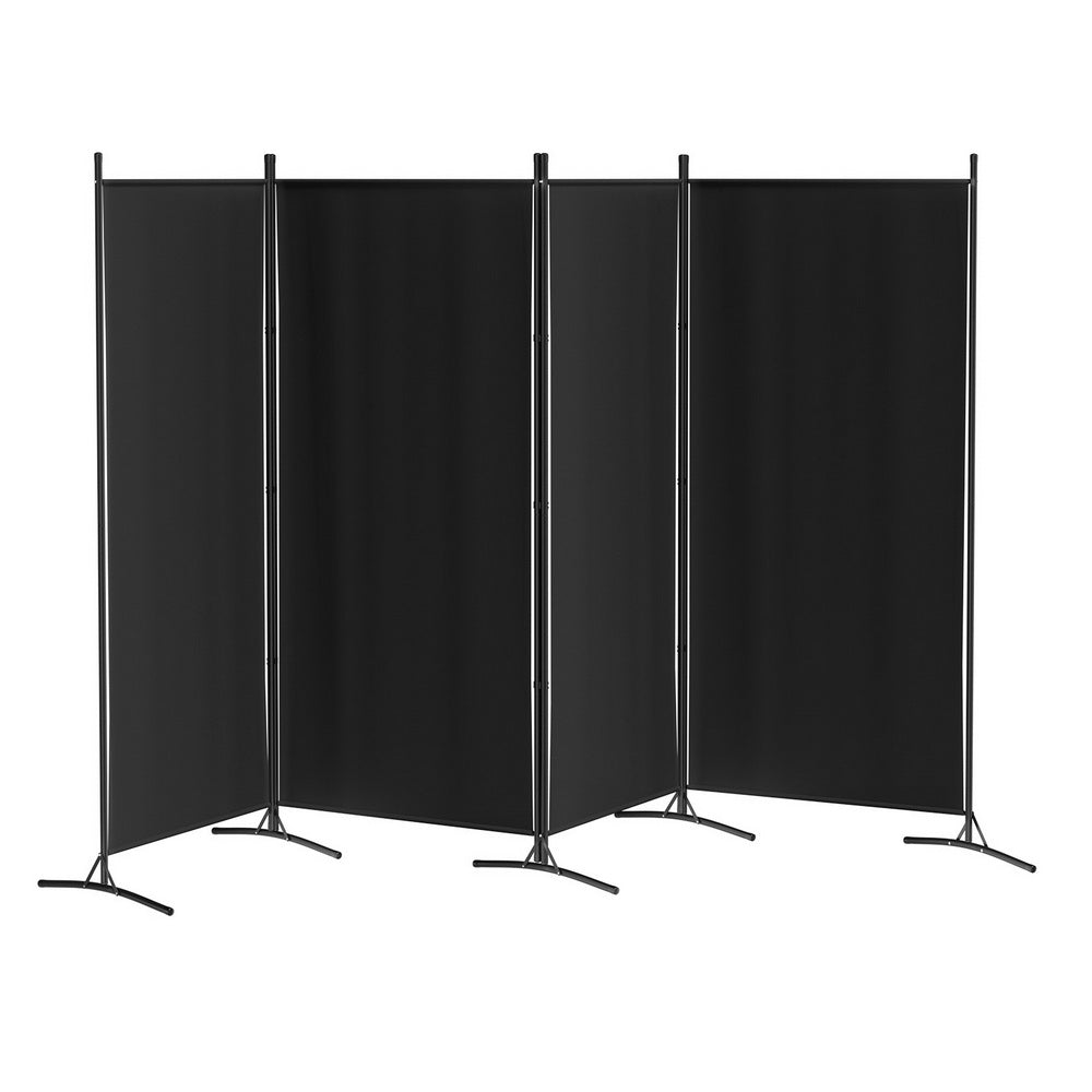 Room Dividers: Artiss 4 Panel Room Divider Screen 345x180cm Fabric Black