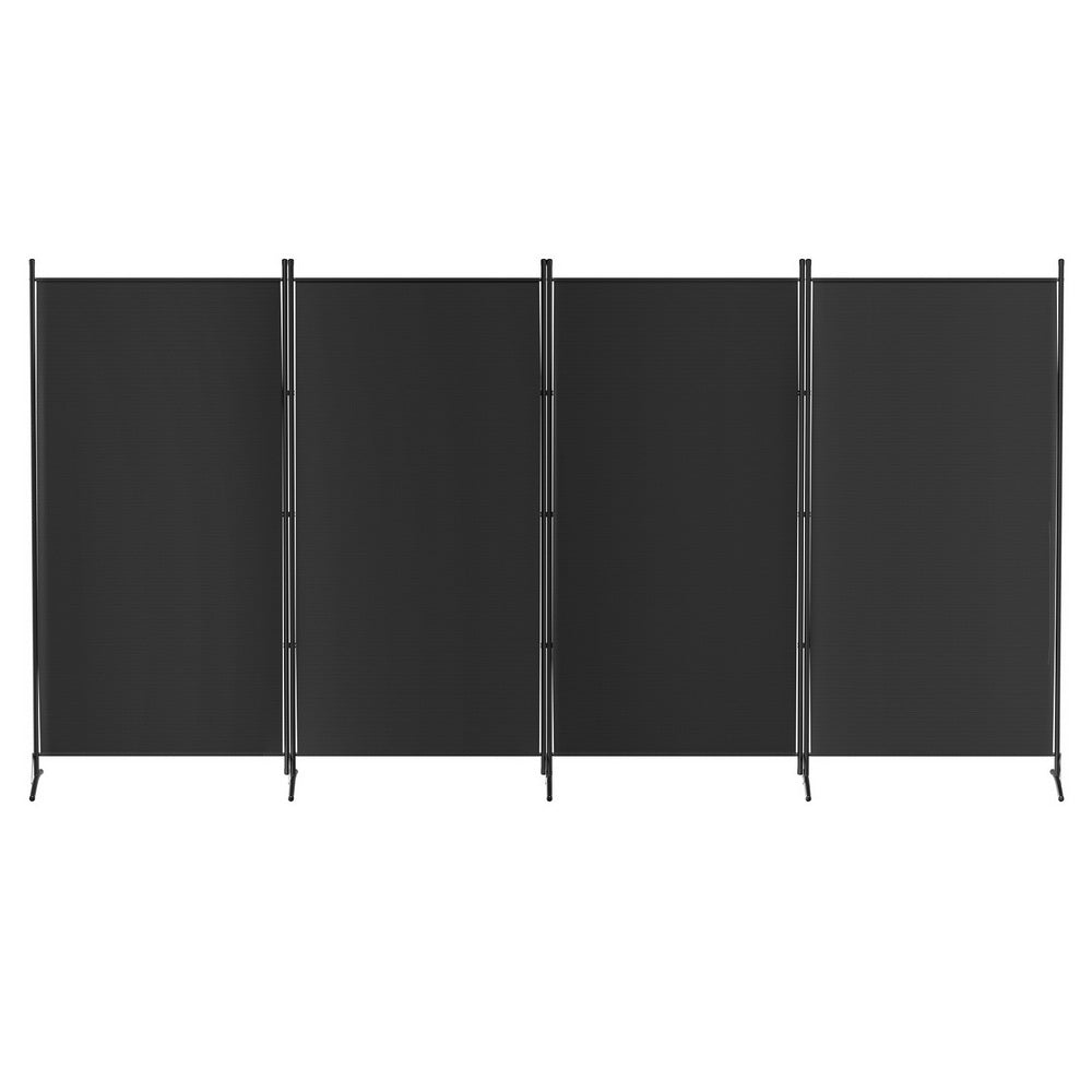 Room Dividers: Artiss 4 Panel Room Divider Screen 345x180cm Fabric Black