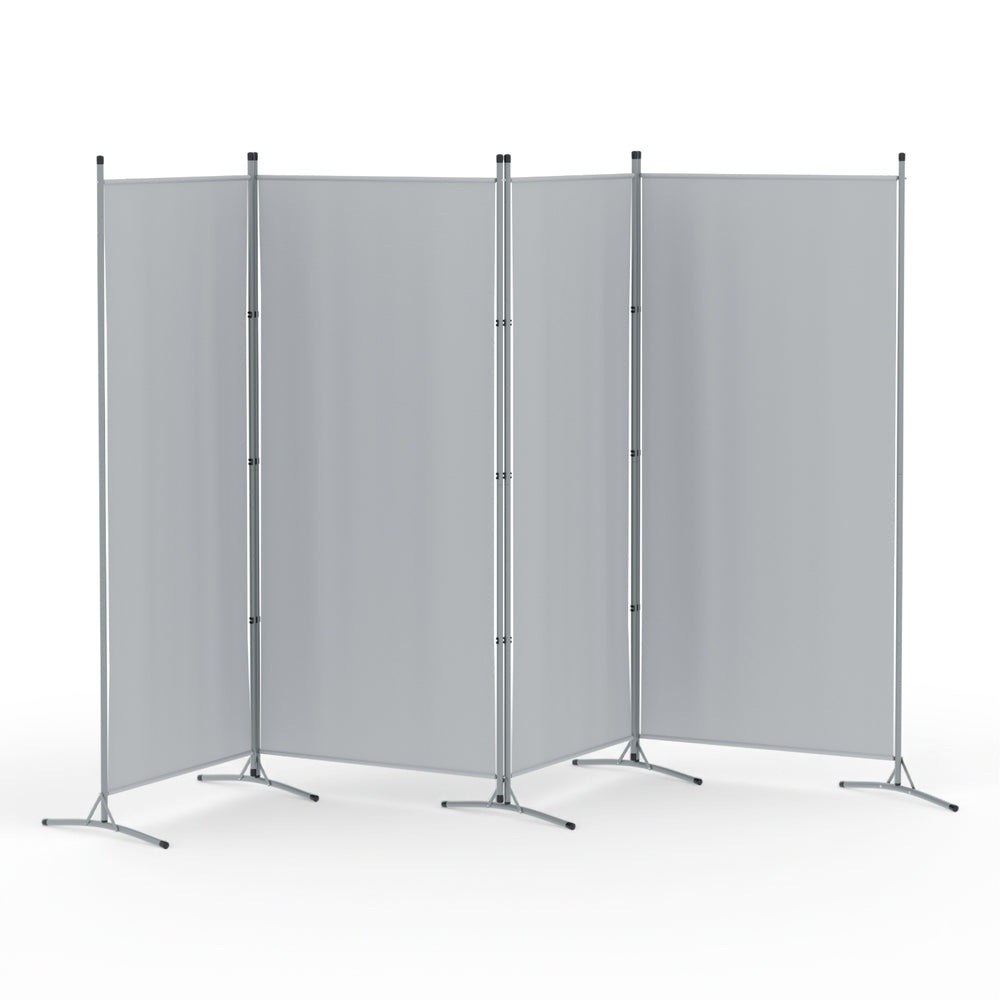 Room Dividers: Artiss 4 Panel Room Divider Screen 345x180cm Fabric Grey
