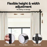 Room Dividers: Artiss Room Divider Curtain Rod Extendable Black