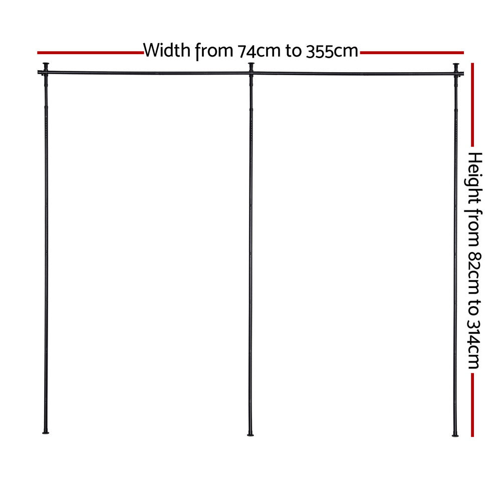 Room Dividers: Artiss Room Divider Curtain Rod Extendable Black