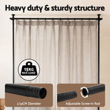 Room Dividers: Artiss Room Divider Curtain Rod Extendable Black