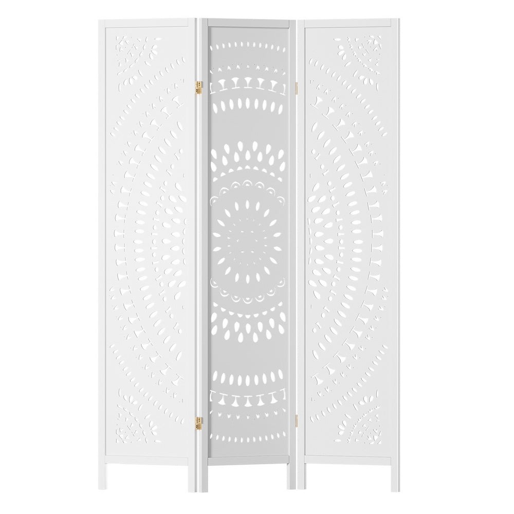 Room Dividers: Artiss 3 Panel Room Divider Screen 132x170cm Circle White
