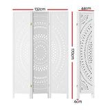 Room Dividers: Artiss 3 Panel Room Divider Screen 132x170cm Circle White