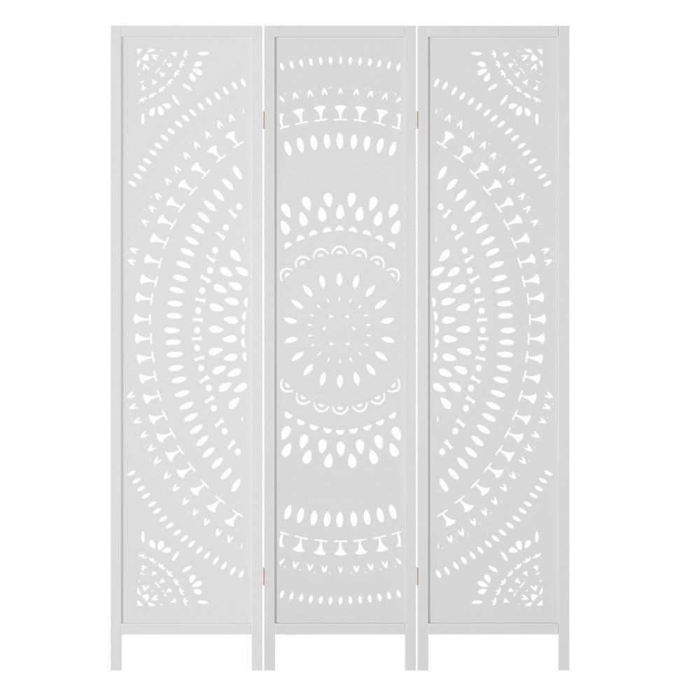 Room Dividers: Artiss 3 Panel Room Divider Screen 132x170cm Circle White