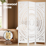 Room Dividers: Artiss 3 Panel Room Divider Screen 132x170cm Circle White