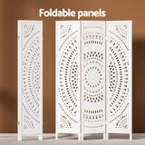 Room Dividers: Artiss 3 Panel Room Divider Screen 132x170cm Circle White