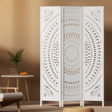 Room Dividers: Artiss 3 Panel Room Divider Screen 132x170cm Circle White